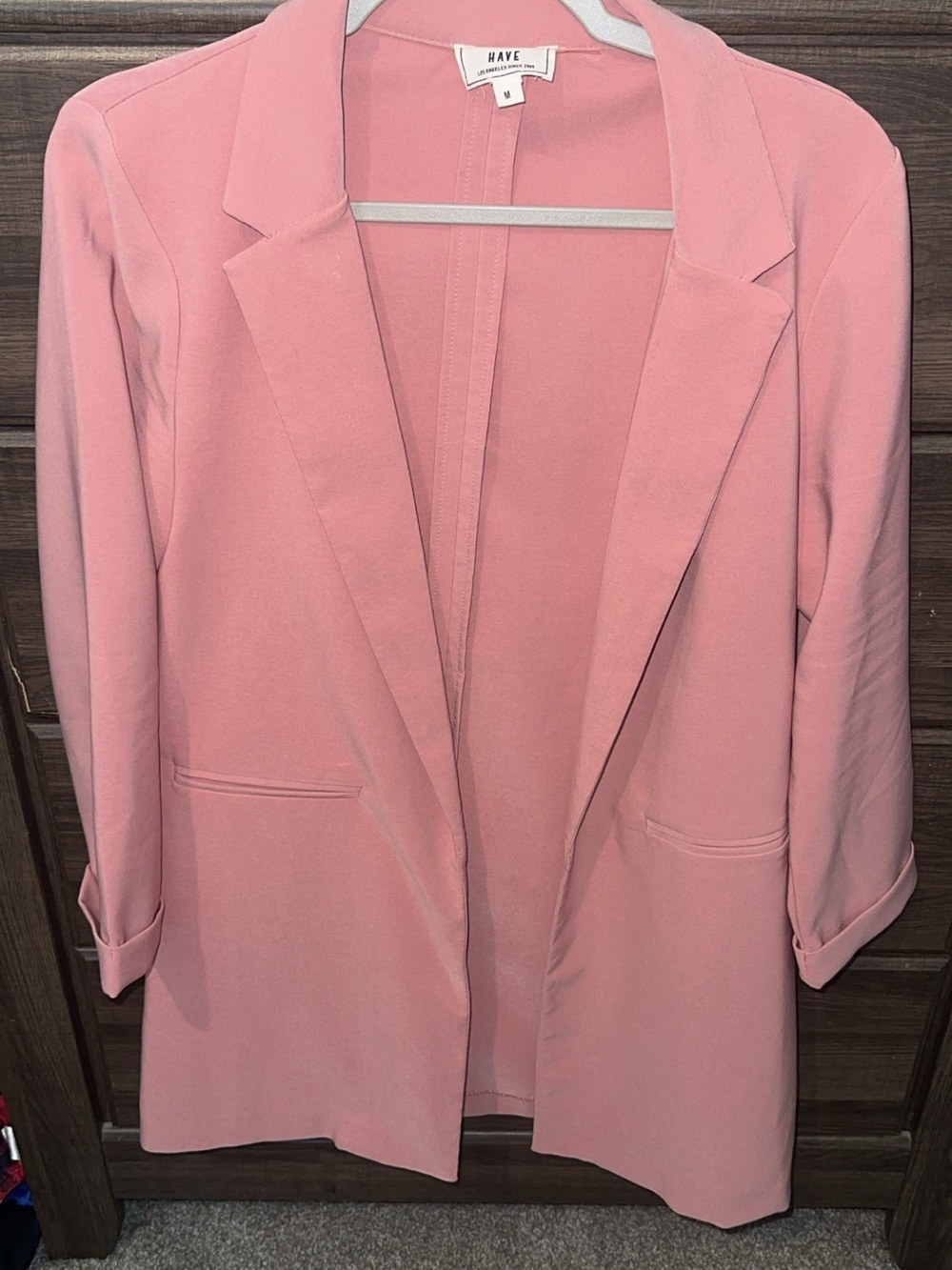HAVE Dusty Pink Open-Front Blazer